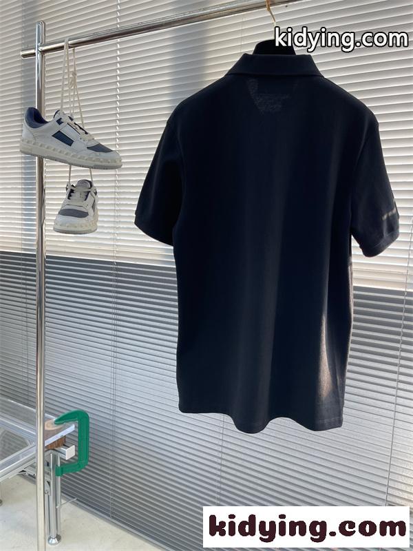 プラダ コピー PRADA 半袖ポロシャツ ジップ ワンポイント シンプル 上品 ストレッチ素材-1