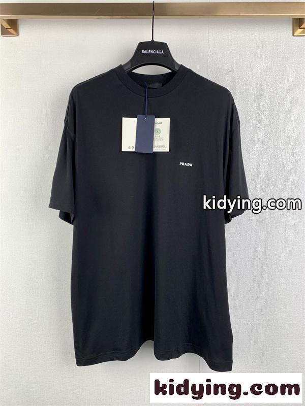 人気集中 ホワイト 上品 シンプル モードカジュアル メンズ Tシャツ PRADA プラダ コピー-1