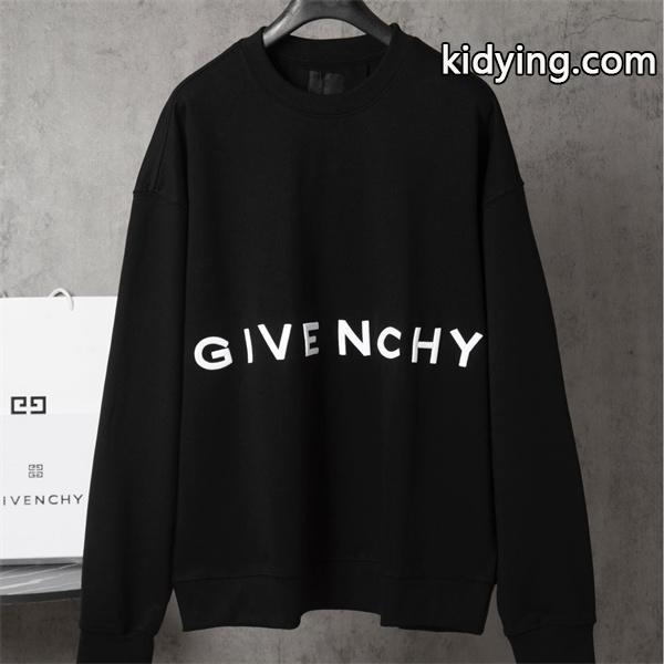 GIVENCHY コピー 秋冬ミニマル 洗練された 万能 ブラック ホワイトロゴ パーカー ジバンシー-0