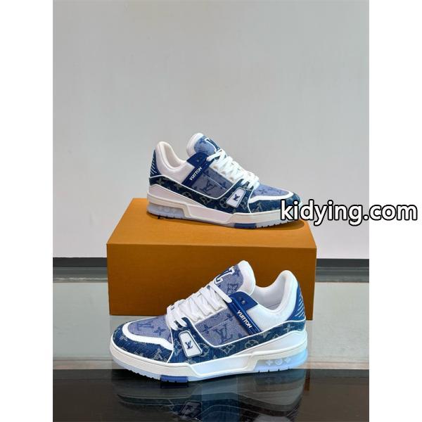 Lv Trainer❤2026トレンドルイヴィトンスニーカーコピー人気ランキングブルー色カジュアルシューズ-4