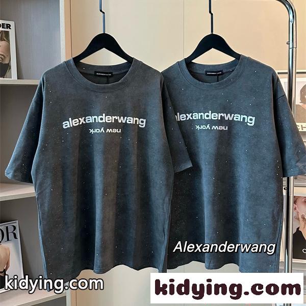Alexander wang Tシャツ ヴィンテージ風 アレキサンダーワン コピー ゆるシルエット 韓国ストリート 夏人気-0