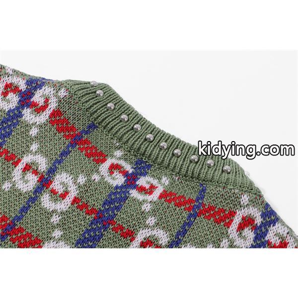 希少 入手困難 GUCCI GGチェック ニット グリーン グッチ コピー-3