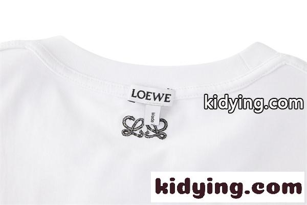 カラーロゴ グラフィックアート 遊び心 LOEWE ロエベ コピー 半袖Tシャツ 旬のファッションアイテム-5