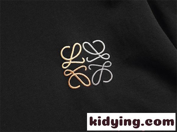 高評価話題 ブラック 刺繍 LOEWE ロエベ コピー ミニマル 上品 カジュアル 半袖Tシャツ-3