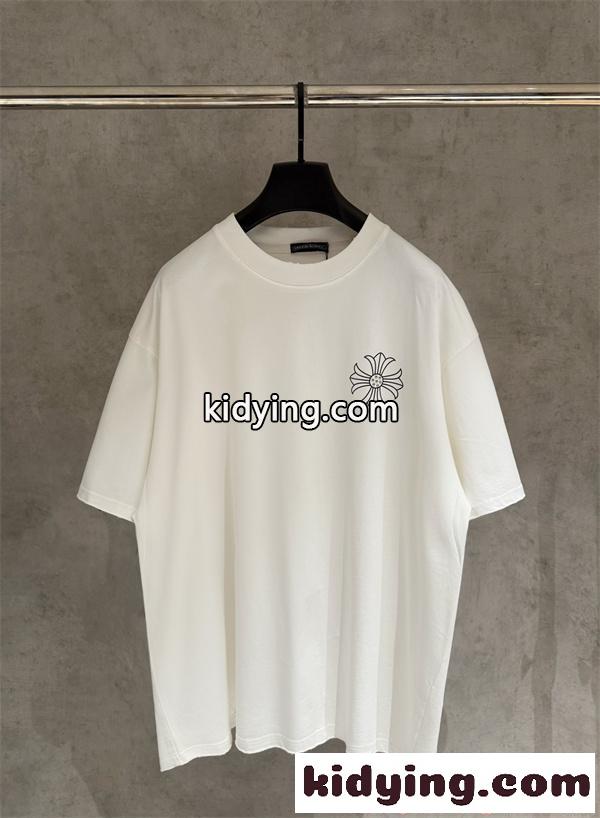 Tシャツ 半袖 ポイント ビッグシルエット ブラック シンプル CHROME HEARTS クロムハーツ コピー-1