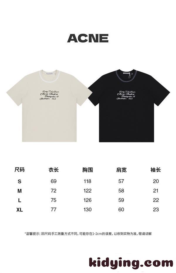 ACNE STUDIOS アクネ ストゥディオズ スーパーコピー スクリプトロゴ Tシャツ 半袖 ホワイト ブラック コットン-6