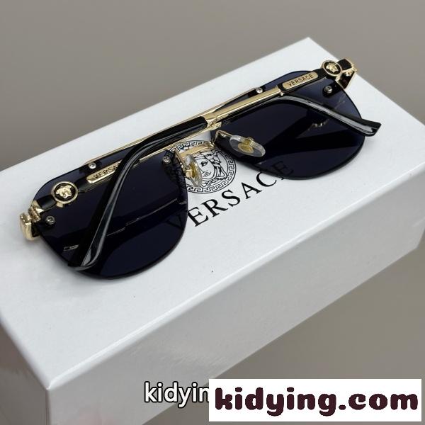 VERSACE コピー ヴェルサーチ コピー メデューサチタンフレームサングラス リムレスデザイン UVカット ラグジュアリーアイウェア-2