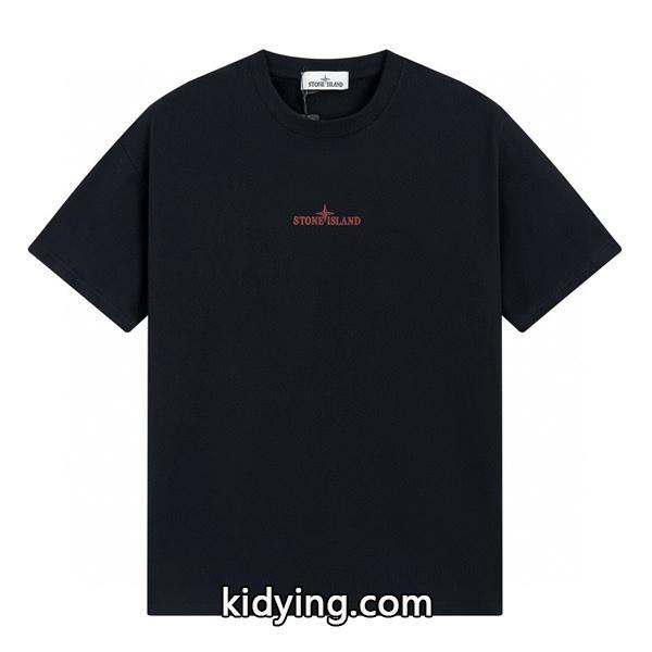 STONE ISLAND スーパーコピー Tシャツ ブラック ロゴスクエアプリント シンプルデザイン メンズ ファッションストーンアイランド_スーパーコピーブランド激安通販 専門店-0