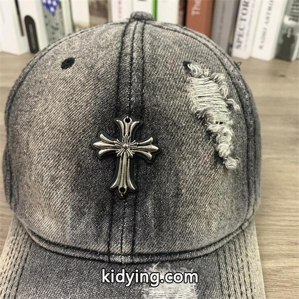 クロムハーツ Chrome Hearts コピー 注目 ダメージ加工 クロスモチーフ キャップ-6