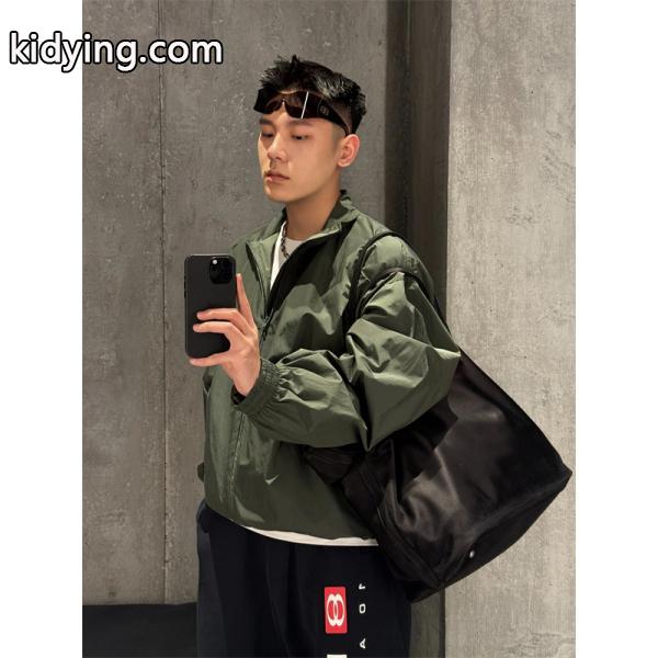 バレンシアガ 偽物 ナイロンブルゾン ミリタリー ロゴプリント シルエット カジュアル BALENCIAGA-0