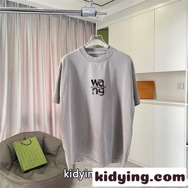Alexander wang プリント Tシャツ ミニロゴデザイン アレキサンダーワン コピー 韓国ストリート 夏ファッション-1