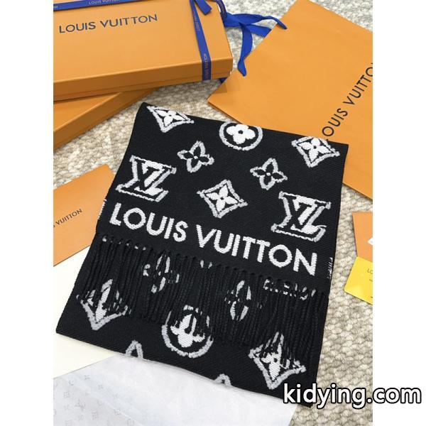 Louis Vuitton ルイ・ヴィトン 3Dモノグラム マフラー 羊毛×カシミヤ ロングスカーフ 34×200cm 高級ユニセックス冬物 防寒アイテム-2