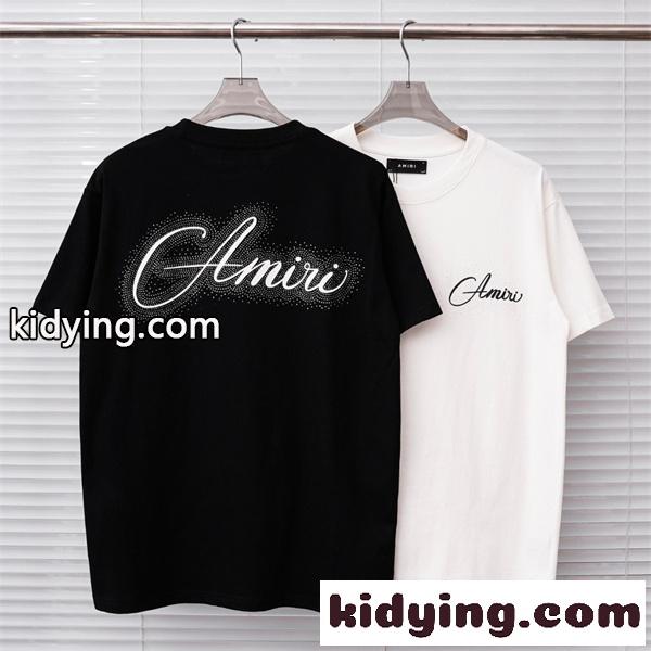 ロゴグラフィック スクリプトデザイン ミニマルスタイル コーデ映え AMIRI アミリ コピー 半袖Tシャツ-0