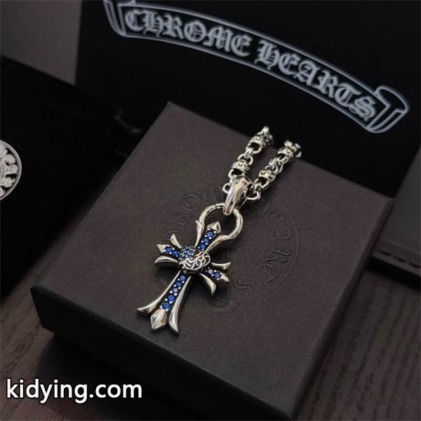 2026新登場 ブルーストーンクロス CHROME HEARTS クロムハーツ コピー ネックレス 上質-6