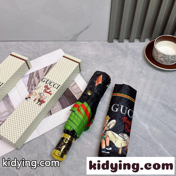 2026新作 GUCCI 激安 グッチ 折りたたみ傘 晴雨兼用 全自動 UVカット99% 軽量 五つ折り 遮熱 ギフトBOX付き-2