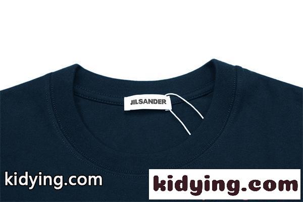 上質 ロゴプリント ジルサンダー Tシャツ ネイビー 半袖 ミニマル JIL SANDER コピー-3