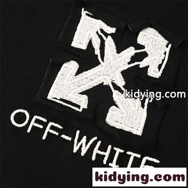 OFF-WHITE オフホワイト コピー スプレーロゴデザイン 半袖クルーネックTシャツ ブラック-4