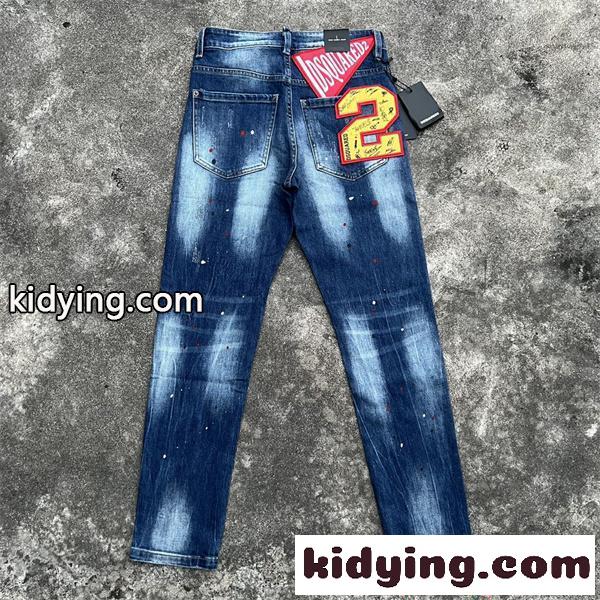 DSQUARED2 ディースクエアード 偽物 デニムパンツ メンズ スキニーデニム ダメージ加工 ストレッチ-1