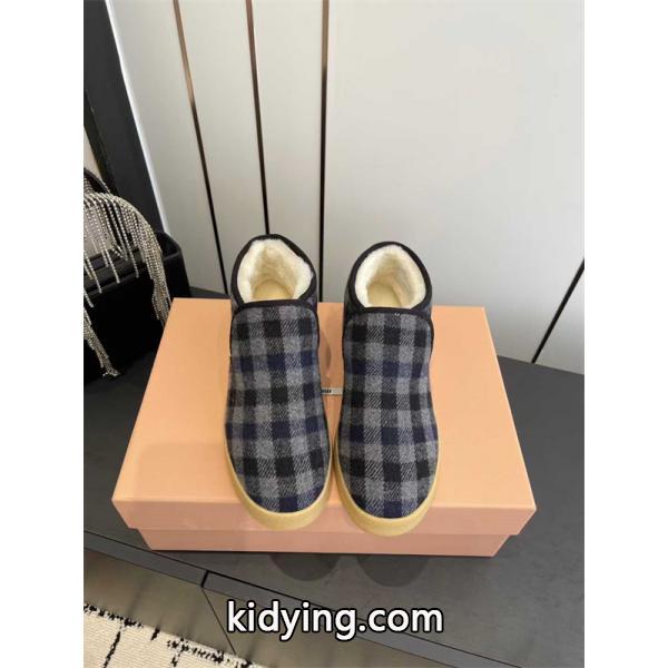 Miu Miu ミュウミュウ コピー 激安 秋冬新作 羊毛 Snow Boots レディース 防寒 スエード ショート丈 雪地靴 ふわふわ裏毛-2