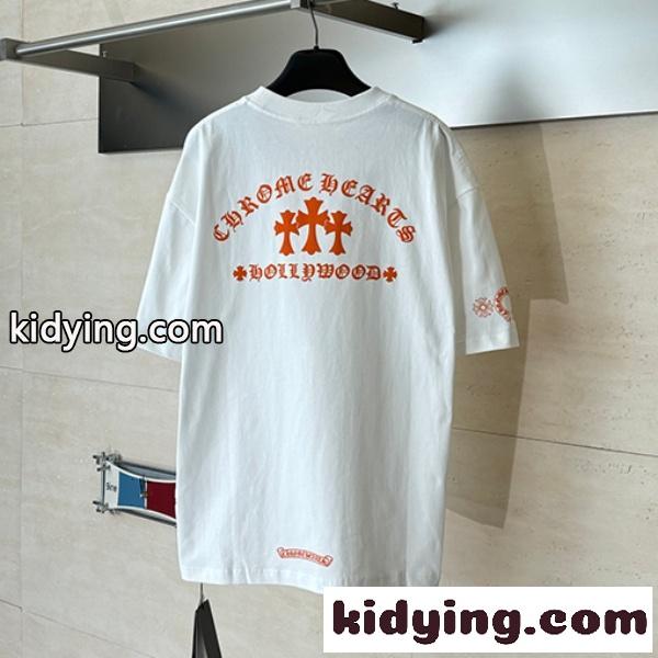 CHROME HEARTS クロムハーツ 2026新作 メンズ 半袖Tシャツ ポケットデザイン ロゴプリント クルーネック オーバーサイズ-1