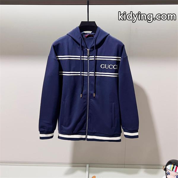 2025秋冬 暖かスタイリッシュ ネイビー GUCCI ボーダーライン パーカー  グッチ コピー-0