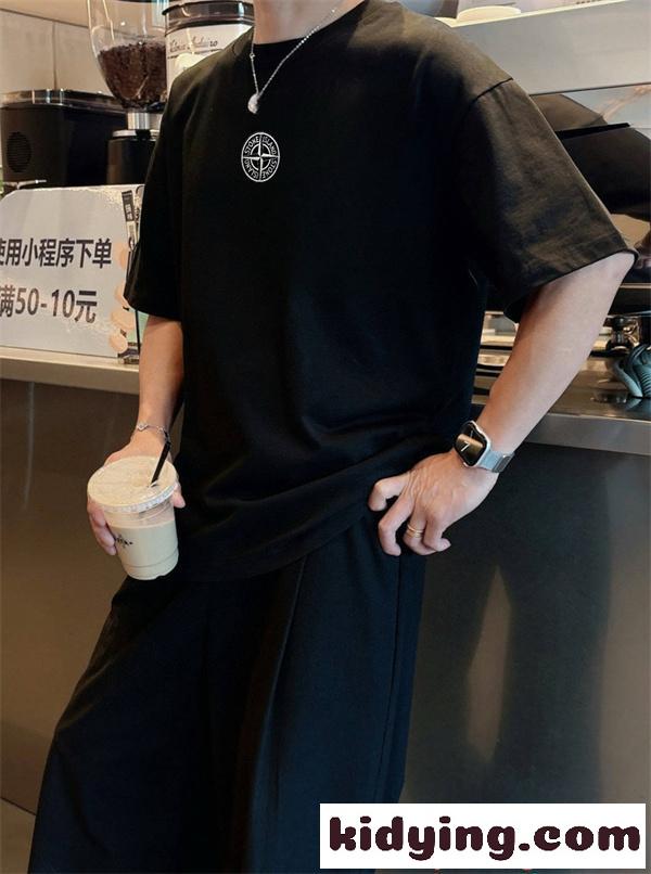 STONE ISLAND ストーンアイランド 偽物 Tシャツ 半袖 ワンポイント ロゴT クルーネック ホワイト 2026新作-7