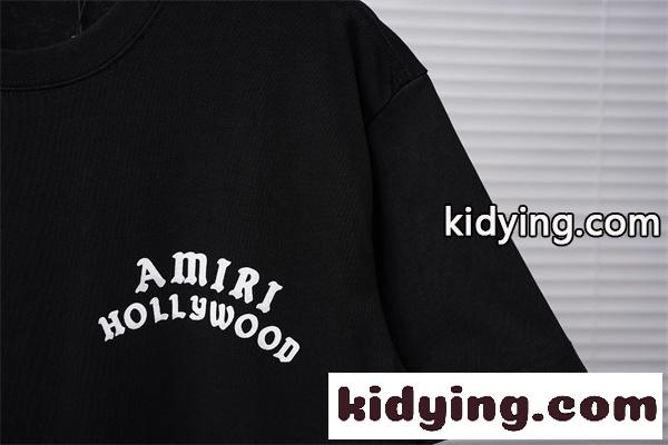 カレッジ風プリント 定番人気 ストリートカジュアル AMIRI アミリ コピー 半袖Tシャツ 旬顔デザイン-5