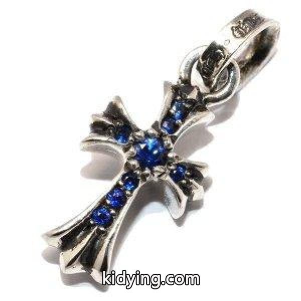 CHROME HEARTS(クロムハーツ)　CHクロス ベイビーファットチャームw/パヴェブルーサファイア ペンダント【トップのみ】　ネックレス :chp44:Luxzet ラグゼット - 通販ショッピング-0