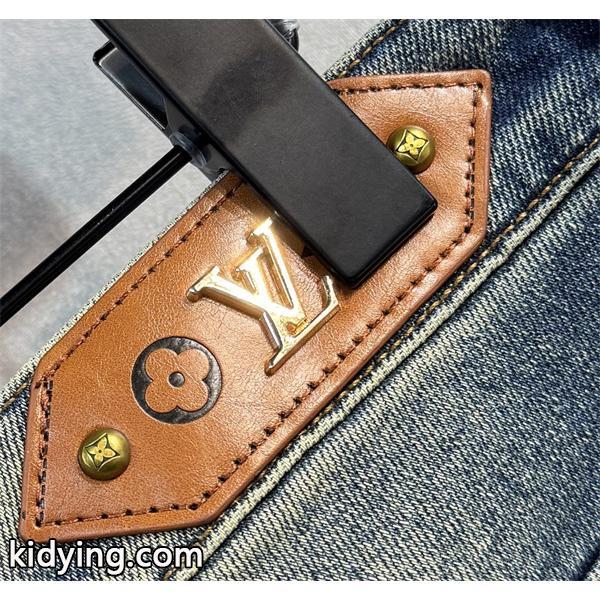LOUIS VUITTON ルイヴィトン コピー 2025秋冬・グレーデニム パッチワーク風 デザインパンツ 要チェック-7