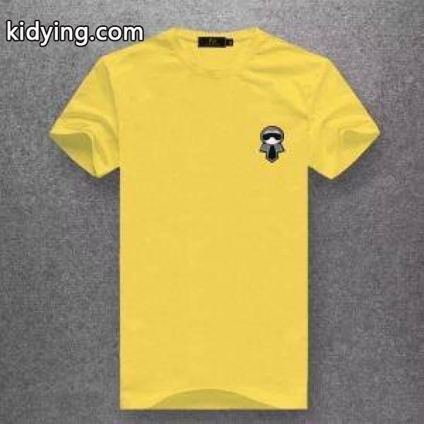 FENDI Karlito ブラックコットン 半袖Tシャツ ブラック/ホワイト41784151フェンディコピーおしゃれなアイテム10色展開-5