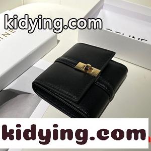 マルチに大活躍 CELINE セリーヌ スーパーコピー ウォレット シンプルなルックス 黒 三折り財布-0