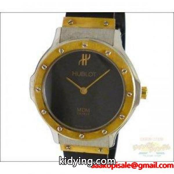 HUBLOT ウブロ レディース腕時計 クラシックコンパートメント MDM SS×YG×ラバー クオーツ ブラック文字盤 :2002687251300403:ジャングルジャングル - 通販ショッピング-0