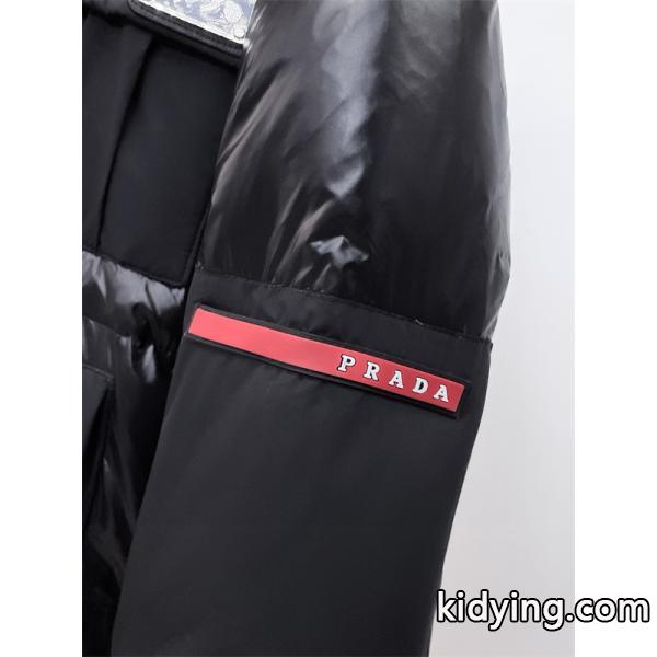 PRADA プラダ コピー フード付きダウンコート ブラック 限定 高級 注目-8