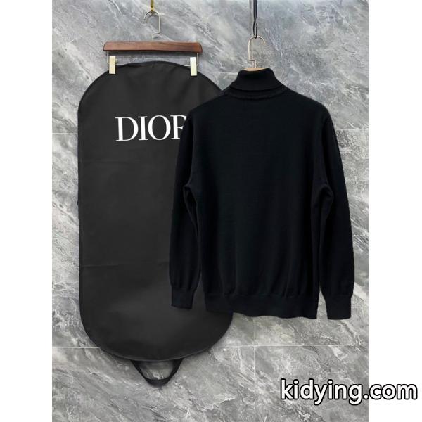 ブラック ハイネック セーター 2025秋冬暖か ディオール DIOR コピートップス 高品質-3