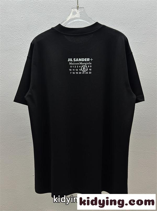 期間限定 ダブルロゴ ジルサンダー Tシャツ ホワイト 半袖 コントラストプリント Maison Margiela*JIL SANDER コピー-2