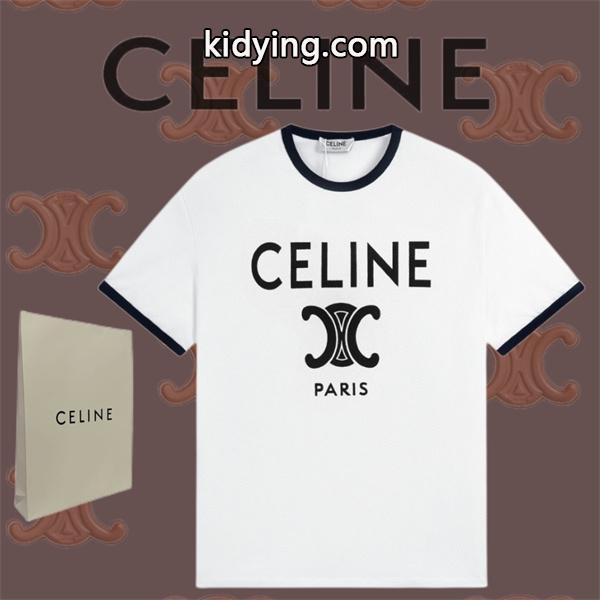 王道の半袖CELINEセリーヌコピー tシャツ 2色展開 男女で着られる お洒落上級者に欠けない一品-0