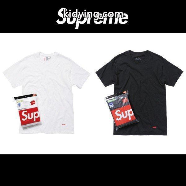 Supreme × Hanes Tシャツ シュプリーム × ヘインズ 白 黒-0