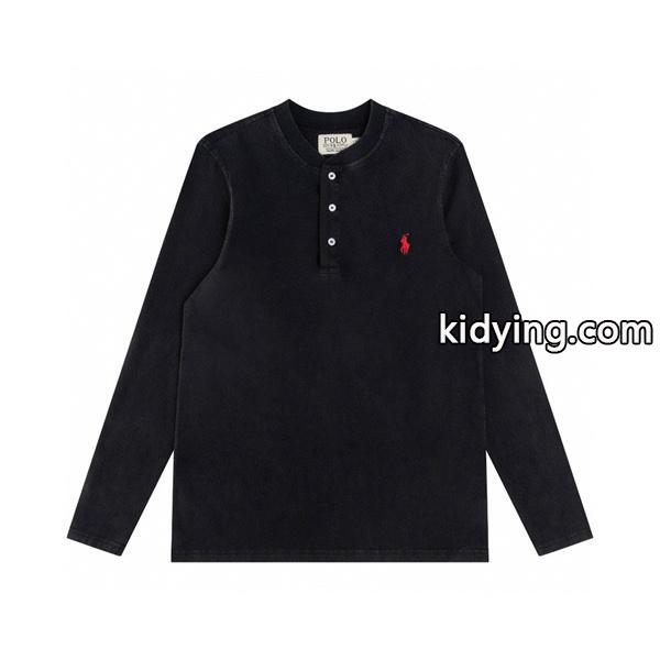 Polo Ralph Lauren ポロ ラルフローレン コピー 入手困難 プレミアム ヘンリーネック ロングTシャツ 大人リラックス-1