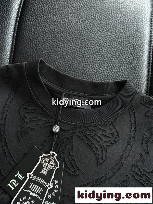 注目集結 CHROME HEARTS クロムハーツ コピー ブラック 立体エンボス モード感演出 メンズ 長袖Tシャツ-3