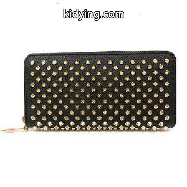 新品 クリスチャンルブタン Panettone Wallet 長財布 ラウンド スパイク スタッズ 黒系 ☆激安& メンズ 通販-0