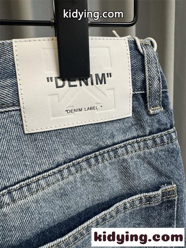 2026新作 ストレートライン ロゴ刺繍 ウォッシュ加工 OFF-WHITE オフホワイト コピー デニムパンツ 春夏人気-10