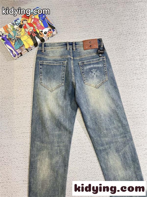 ウォッシュド加工 ストレート寄り シンプルボトムス CHROME HEARTS クロムハーツ コピー ジーンズ こなれ見え 買い足し候補-8