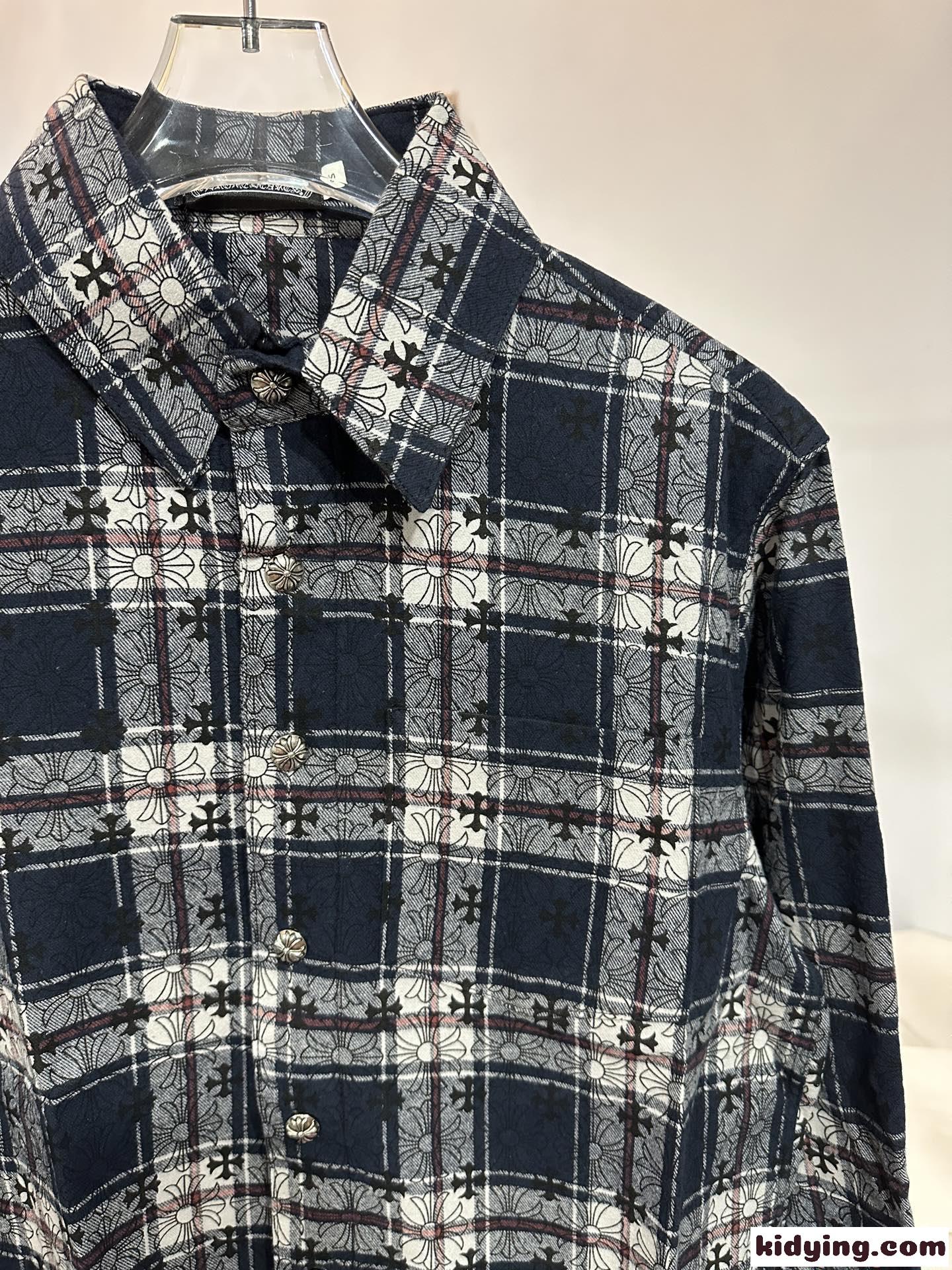 クロムハーツ コピー Tシャツ クロスモチーフ総柄 ジャカードチェック 柔らかコットン素材 ディテール重視 高級感モデルChrome Hearts-6