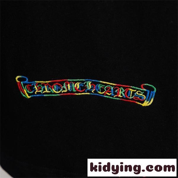 半袖Tシャツ Chrome Hearts コピー メンズ レディース 刺繍クロス バックプリント 大判ロゴ カラフル刺繍 綿素材 通気性 クルーネック オーバーサイズ ゆったり ストリート系 韓国ファッション ユニセックス 夏新作 人気 クロムハーツ-4