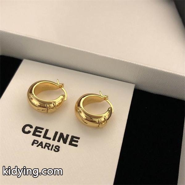 高級感あふれる輝き セリーヌ CELINE コピー 2025秋冬新作 ゴールド トリオンフフープ ピアス-0