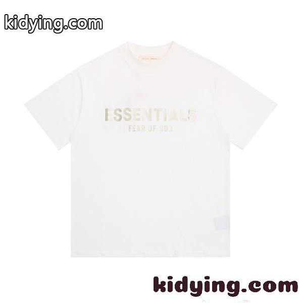 エッセンシャルズ 偽物 半袖Tシャツ ESSENTIALS ブラック プリント モード ユニセックス 着回し抜群 定番-4