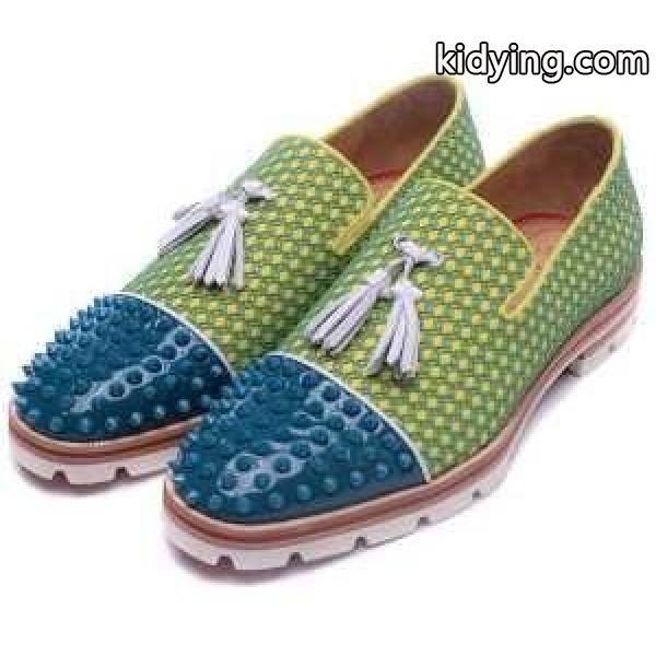 汎用性が高いCHRISTIAN LOUBOUTINクリスチャンルブタン人気コピーメンズ　フラットシューズ　靴　スパイク　スニーカー　グリーンｘブルー-0