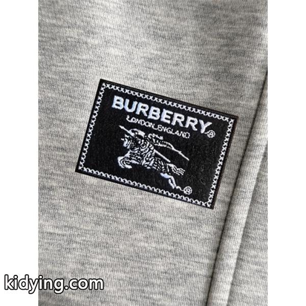 ディープブラック 裏起毛 秋冬パーカージョガーパンツ バーバリー Burberry コピー ロゴタグ付き-3
