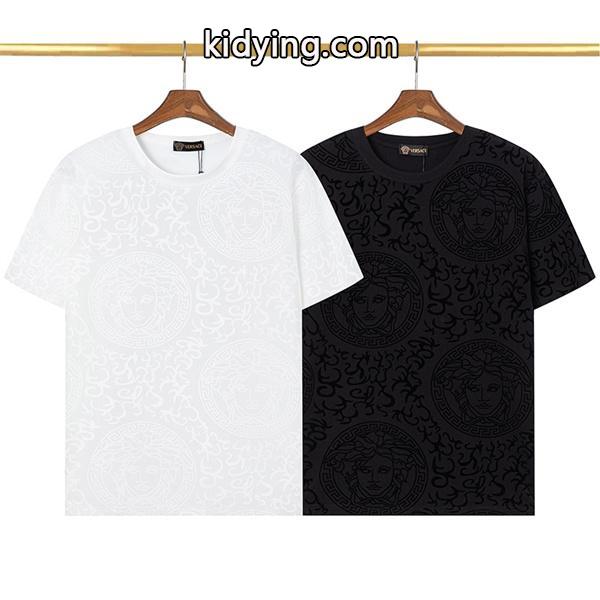 ヴェルサーチ コピーVERSACE赤字超特価セールトレンド大きめサイズビッグシルエットtシャツ赤色ダーブルーブラック-0