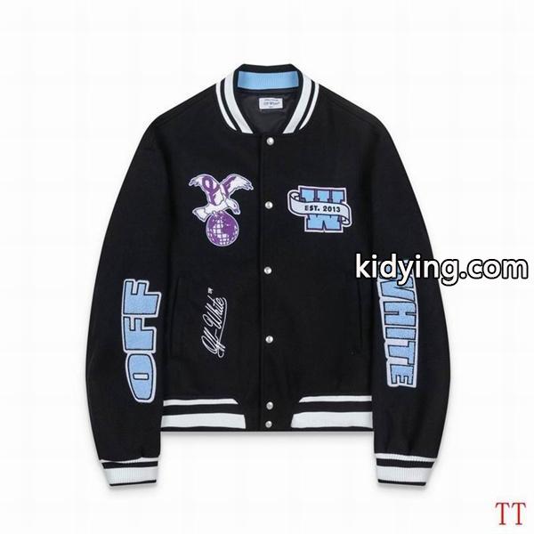 ラック × ライトブルー ベースボールジャケット Off-White オフホワイト 偽物 2025 秋冬コラボ風 数量限定 お洒落 刺繍-0